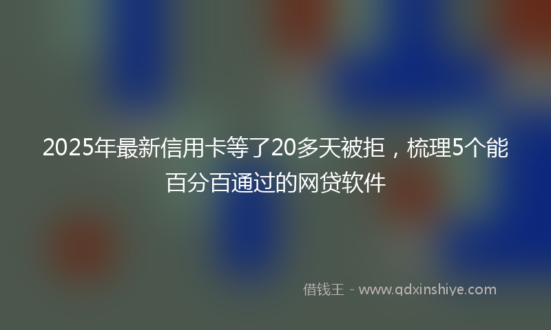 2025年最新信用卡等了20多天被拒，梳理5个能百分百通过的网贷软件
