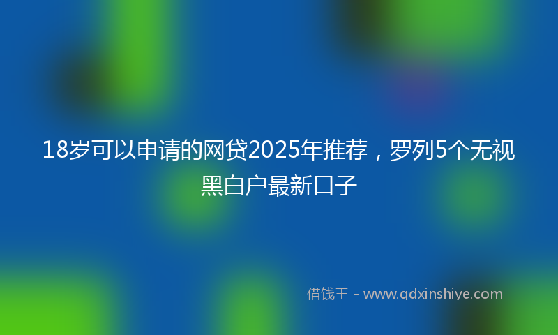 18岁可以申请的网贷2025年推荐，罗列5个无视黑白户最新口子