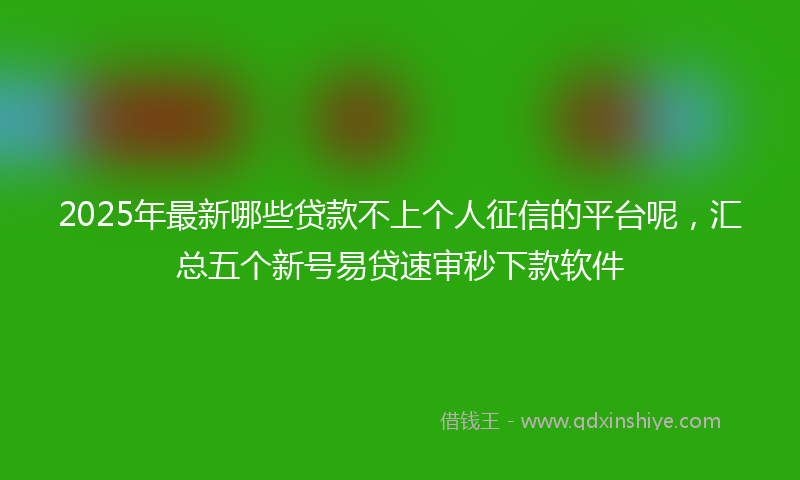 2025年最新哪些贷款不上个人征信的平台呢，汇总五个新号易贷速审秒下款软件
