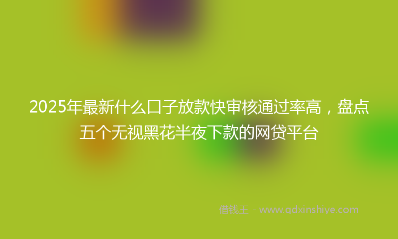 2025年最新什么口子放款快审核通过率高，盘点五个无视黑花半夜下款的网贷平台
