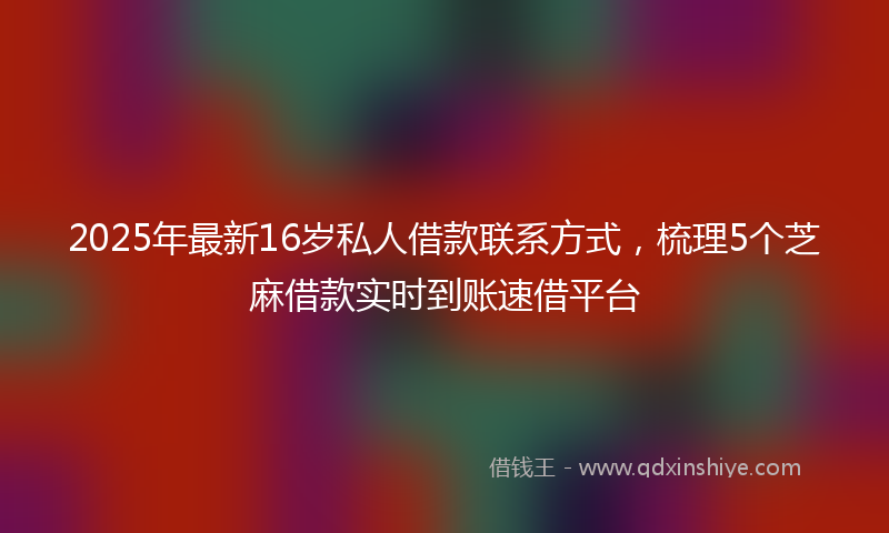2025年最新16岁私人借款联系方式，梳理5个芝麻借款实时到账速借平台