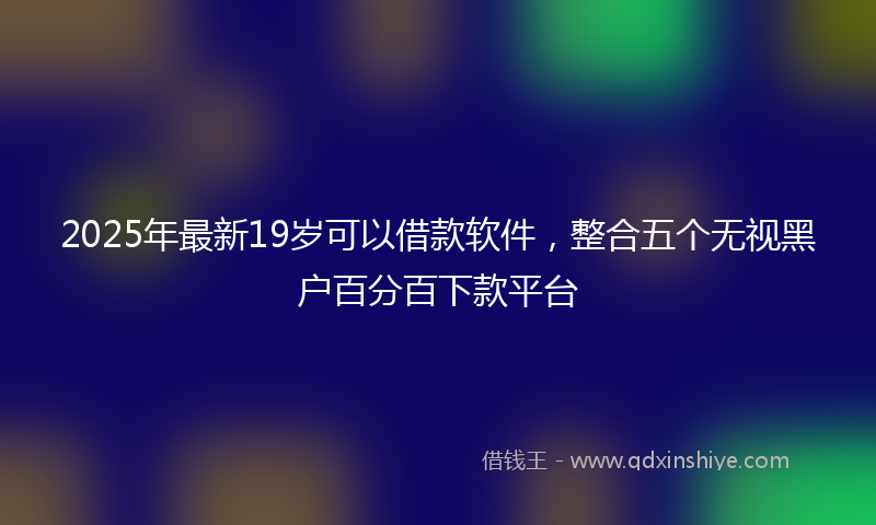 2025年最新19岁可以借款软件，整合五个无视黑户百分百下款平台