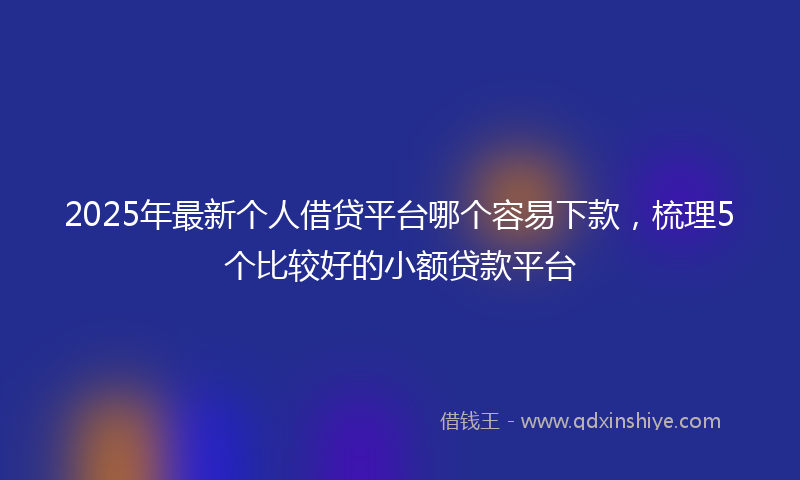2025年最新个人借贷平台哪个容易下款，梳理5个比较好的小额贷款平台