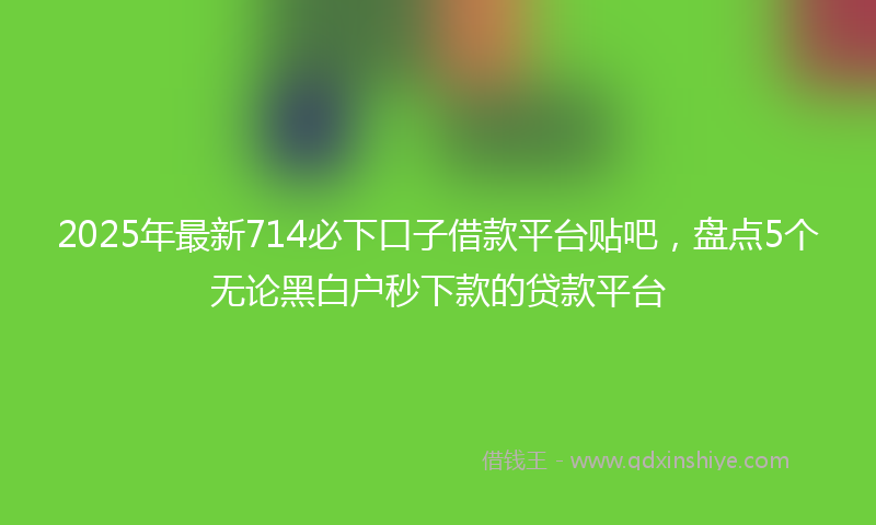 2025年最新714必下口子借款平台贴吧，盘点5个无论黑白户秒下款的贷款平台