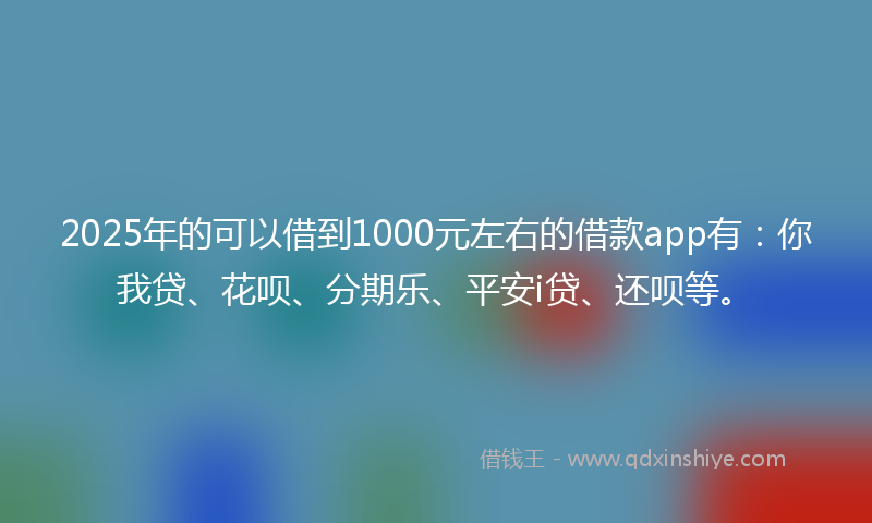 2025年的可以借到1000元左右的借款app有：你我贷、花呗、分期乐、平安i贷、还呗等。