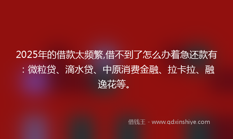 2025年的借款太频繁,借不到了怎么办着急还款有：微粒贷、滴水贷、中原消费金融、拉卡拉、融逸花等。