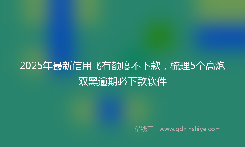 2025年最新信用飞有额度不下款，梳理5个高炮双黑逾期必下款软件
