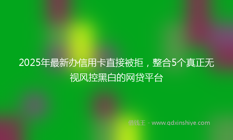 2025年最新办信用卡直接被拒，整合5个真正无视风控黑白的网贷平台