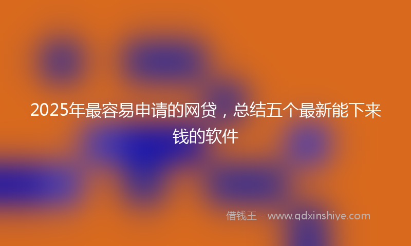 2025年最容易申请的网贷，总结五个最新能下来钱的软件