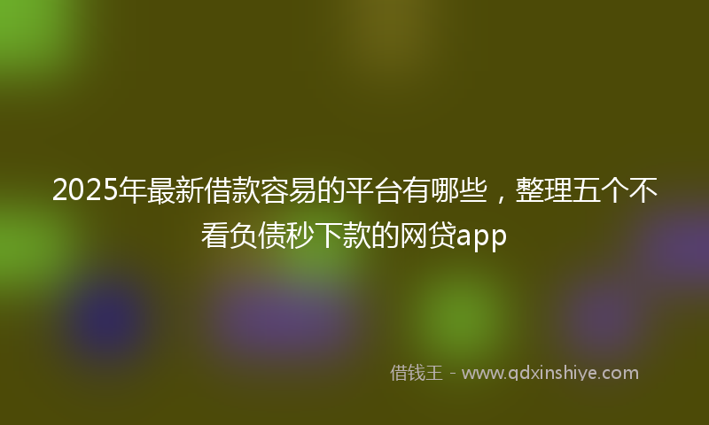 2025年最新借款容易的平台有哪些，整理五个不看负债秒下款的网贷app