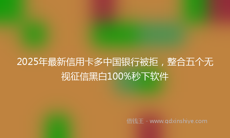 2025年最新信用卡多中国银行被拒，整合五个无视征信黑白100%秒下软件