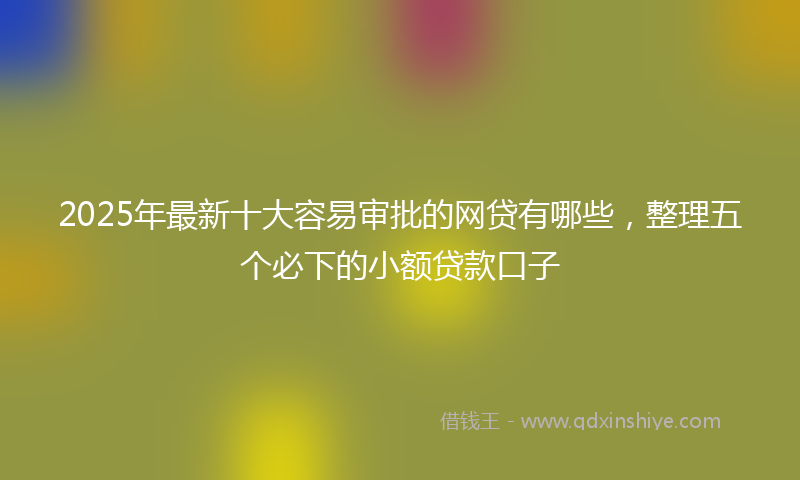 2025年最新十大容易审批的网贷有哪些，整理五个必下的小额贷款口子