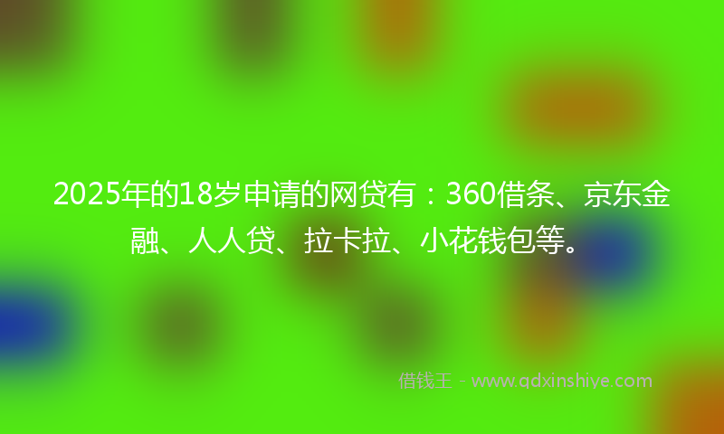 2025年的18岁申请的网贷有：360借条、京东金融、人人贷、拉卡拉、小花钱包等。
