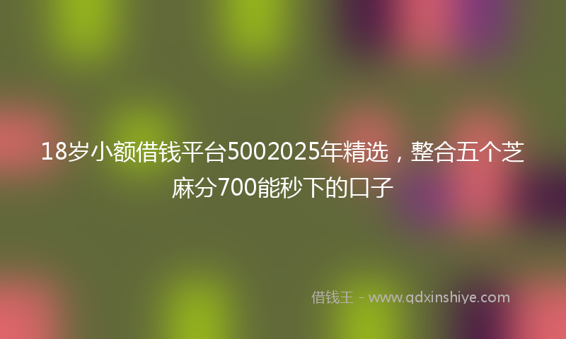 18岁小额借钱平台5002025年精选，整合五个芝麻分700能秒下的口子
