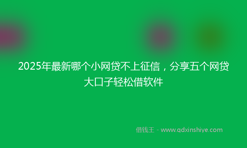 2025年最新哪个小网贷不上征信，分享五个网贷大口子轻松借软件