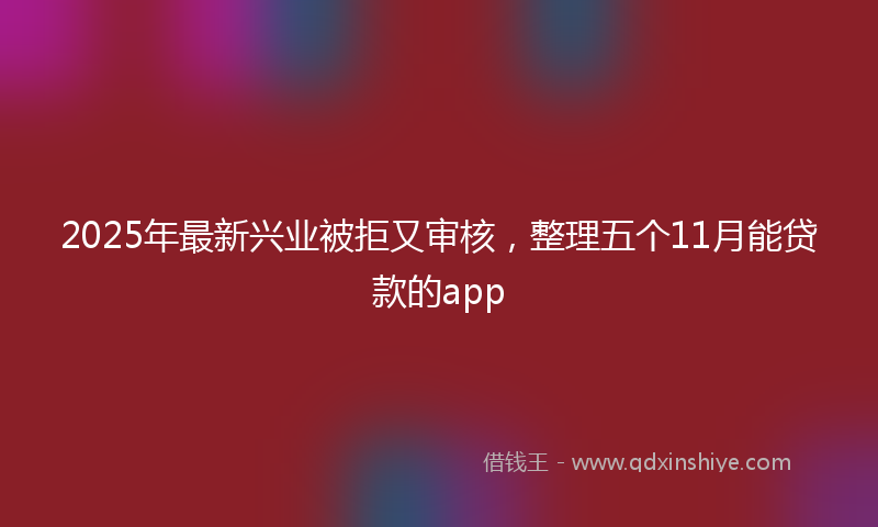 2025年最新兴业被拒又审核，整理五个11月能贷款的app