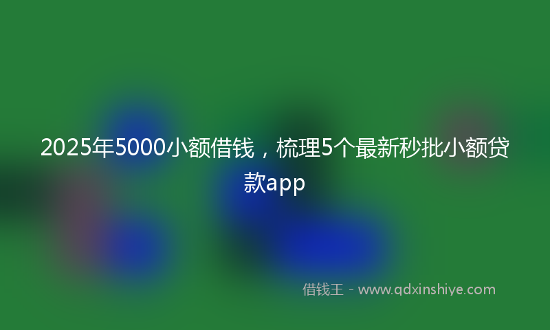 2025年5000小额借钱，梳理5个最新秒批小额贷款app