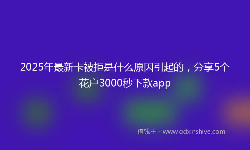 2025年最新卡被拒是什么原因引起的，分享5个花户3000秒下款app