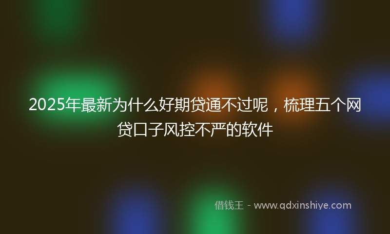 2025年最新为什么好期贷通不过呢，梳理五个网贷口子风控不严的软件