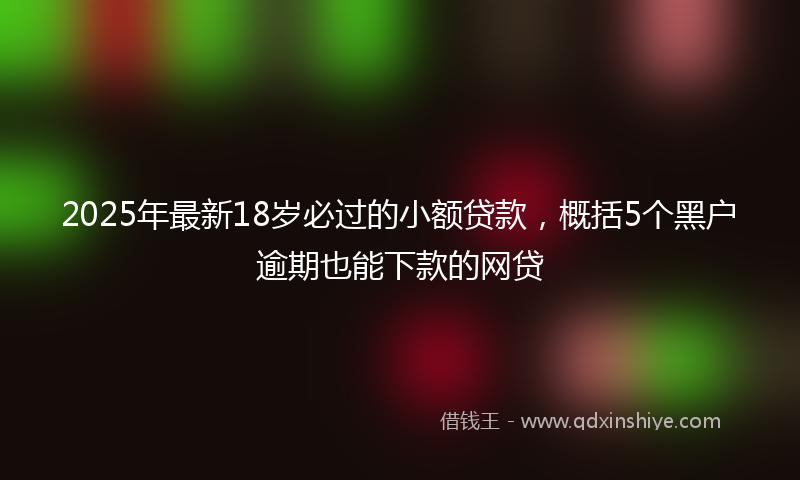 2025年最新18岁必过的小额贷款，概括5个黑户逾期也能下款的网贷