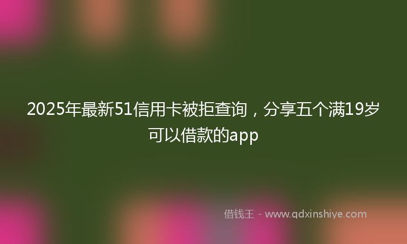 2025年最新51信用卡被拒查询，分享五个满19岁可以借款的app