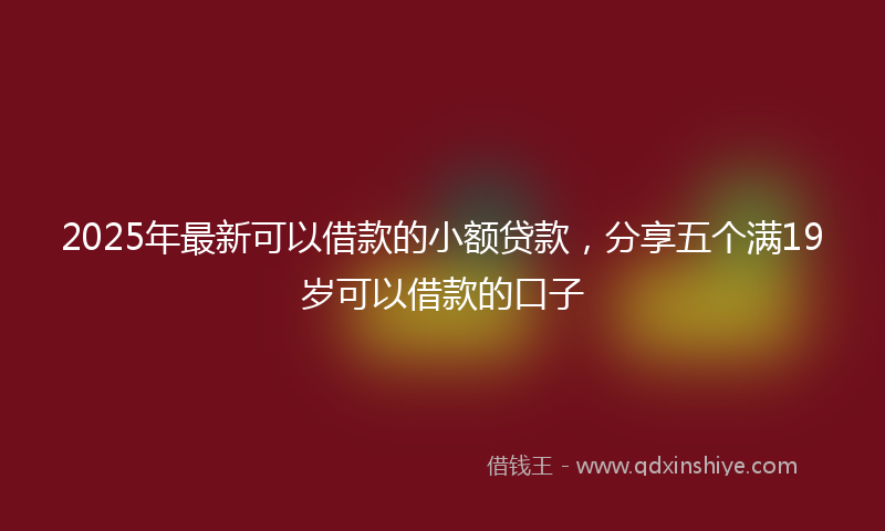 2025年最新可以借款的小额贷款，分享五个满19岁可以借款的口子