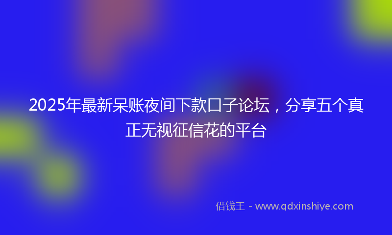 2025年最新呆账夜间下款口子论坛，分享五个真正无视征信花的平台