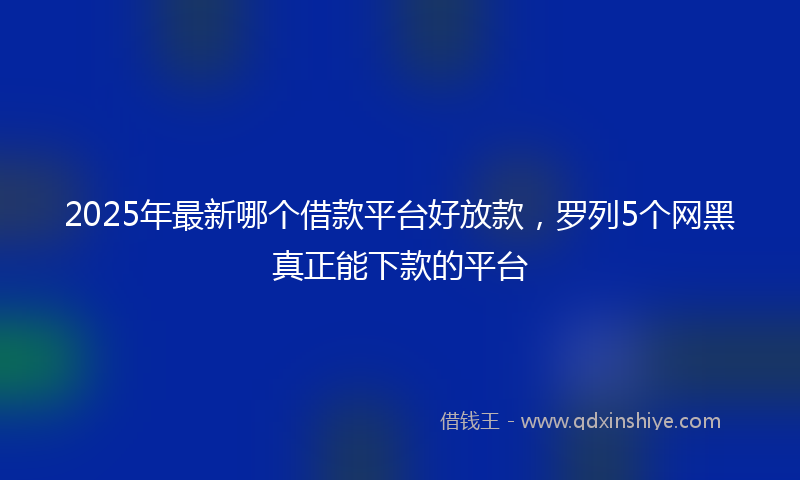 2025年最新哪个借款平台好放款，罗列5个网黑真正能下款的平台