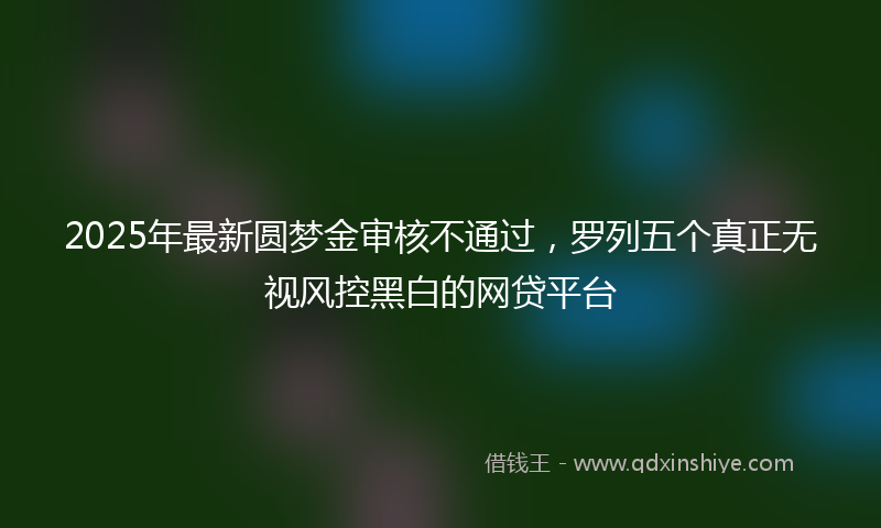 2025年最新圆梦金审核不通过，罗列五个真正无视风控黑白的网贷平台