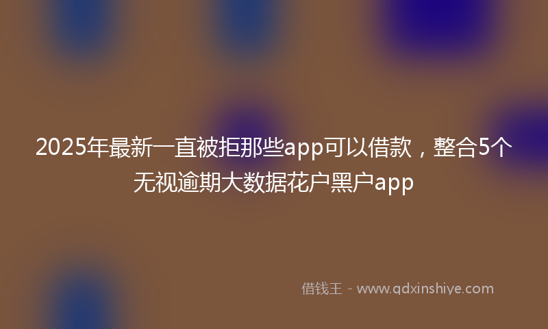 2025年最新一直被拒那些app可以借款，整合5个无视逾期大数据花户黑户app