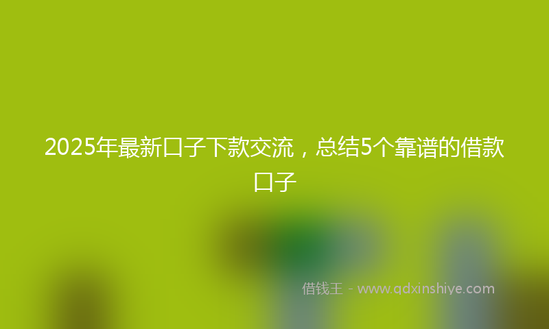 2025年最新口子下款交流，总结5个靠谱的借款口子