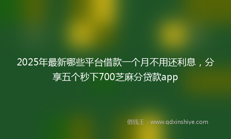 2025年最新哪些平台借款一个月不用还利息，分享五个秒下700芝麻分贷款app