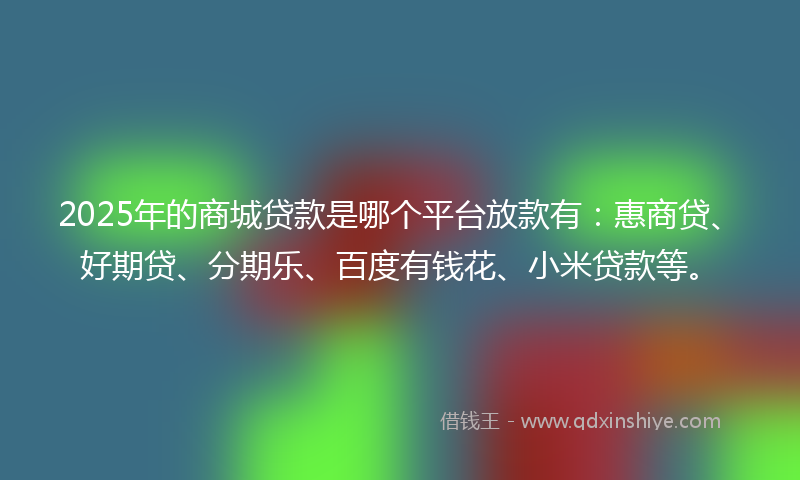 2025年的商城贷款是哪个平台放款有：惠商贷、好期贷、分期乐、百度有钱花、小米贷款等。