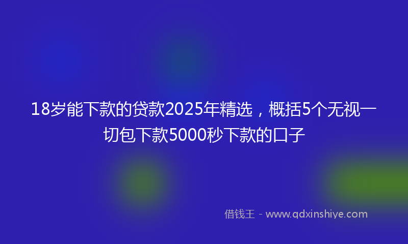 18岁能下款的贷款2025年精选，概括5个无视一切包下款5000秒下款的口子