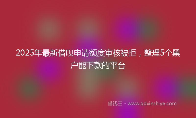 2025年最新借呗申请额度审核被拒，整理5个黑户能下款的平台