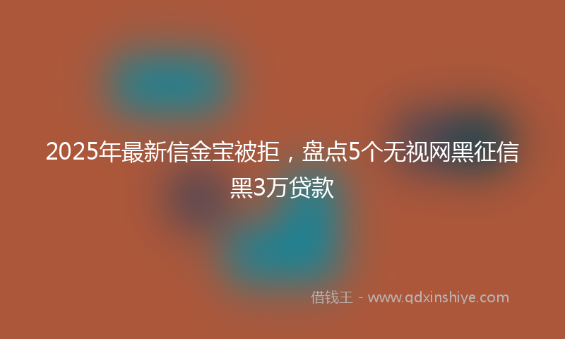 2025年最新信金宝被拒，盘点5个无视网黑征信黑3万贷款