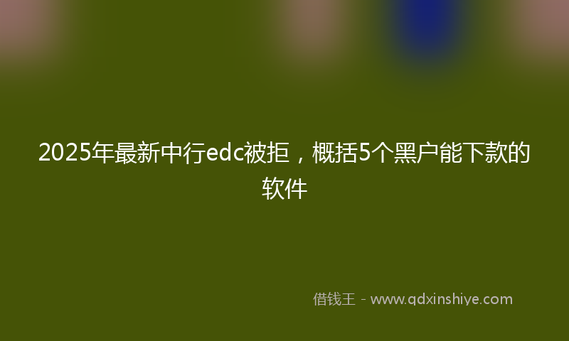 2025年最新中行edc被拒，概括5个黑户能下款的软件