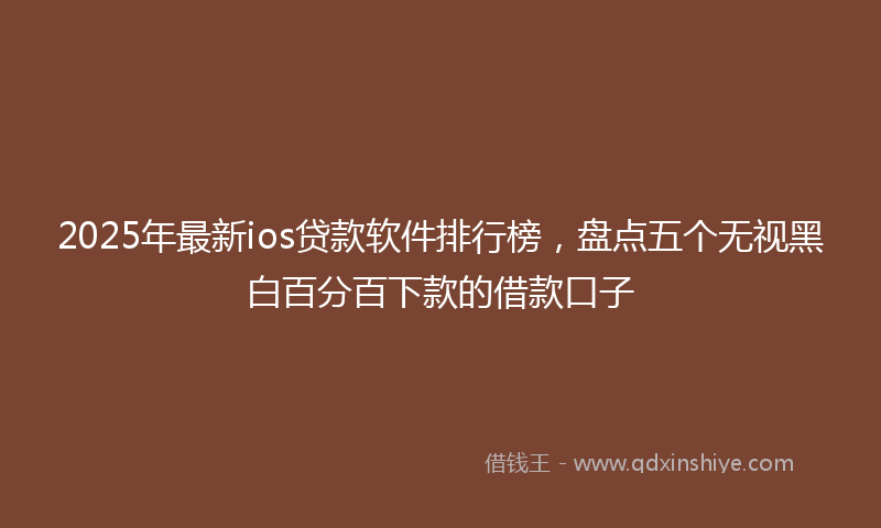 2025年最新ios贷款软件排行榜，盘点五个无视黑白百分百下款的借款口子