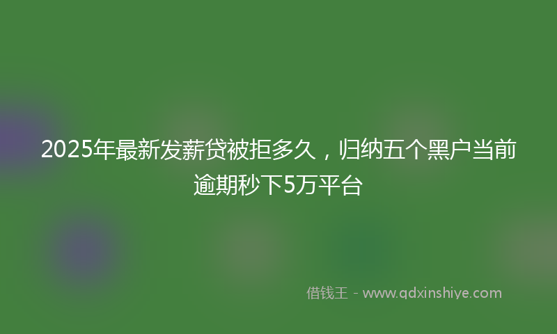 2025年最新发薪贷被拒多久，归纳五个黑户当前逾期秒下5万平台
