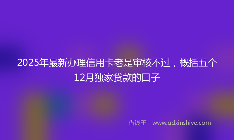 2025年最新办理信用卡老是审核不过，概括五个12月独家贷款的口子