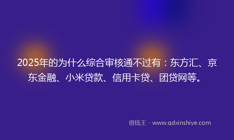 2025年的为什么综合审核通不过有：东方汇、京东金融、小米贷款、信用卡贷、团贷网等。