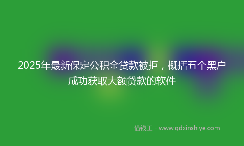 2025年最新保定公积金贷款被拒，概括五个黑户成功获取大额贷款的软件
