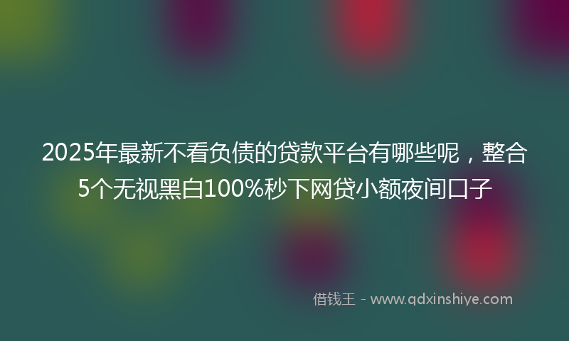 2025年最新不看负债的贷款平台有哪些呢，整合5个无视黑白100%秒下网贷小额夜间口子