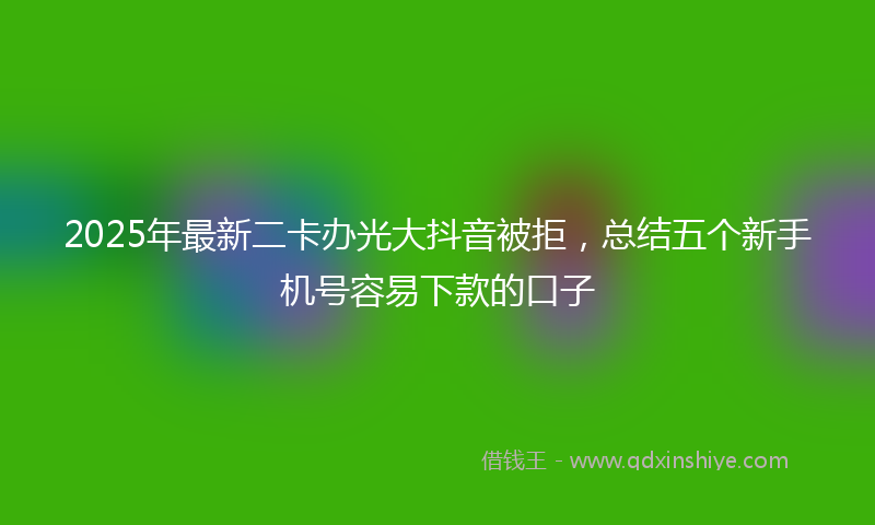 2025年最新二卡办光大抖音被拒，总结五个新手机号容易下款的口子