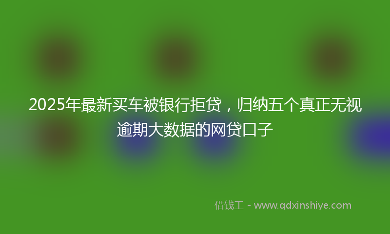 2025年最新买车被银行拒贷，归纳五个真正无视逾期大数据的网贷口子