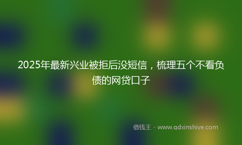2025年最新兴业被拒后没短信，梳理五个不看负债的网贷口子