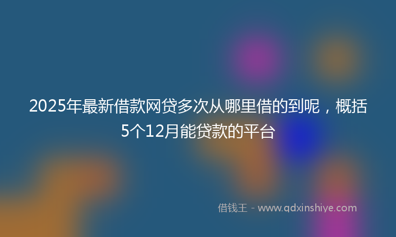 2025年最新借款网贷多次从哪里借的到呢，概括5个12月能贷款的平台