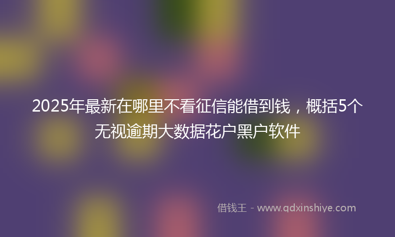 2025年最新在哪里不看征信能借到钱，概括5个无视逾期大数据花户黑户软件