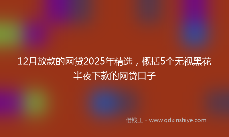 12月放款的网贷2025年精选，概括5个无视黑花半夜下款的网贷口子