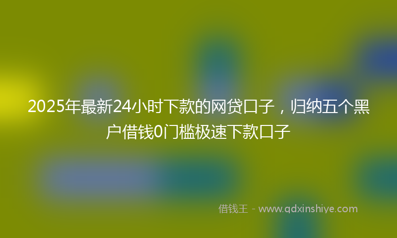 2025年最新24小时下款的网贷口子，归纳五个黑户借钱0门槛极速下款口子